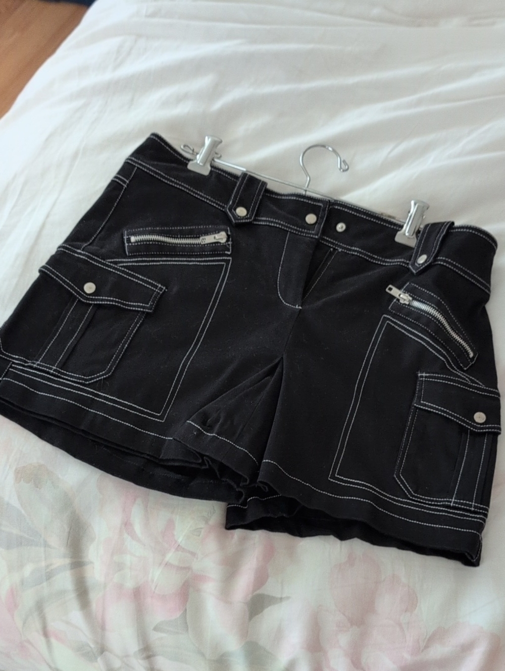 Cache Black Skort with White Contrast Stitching